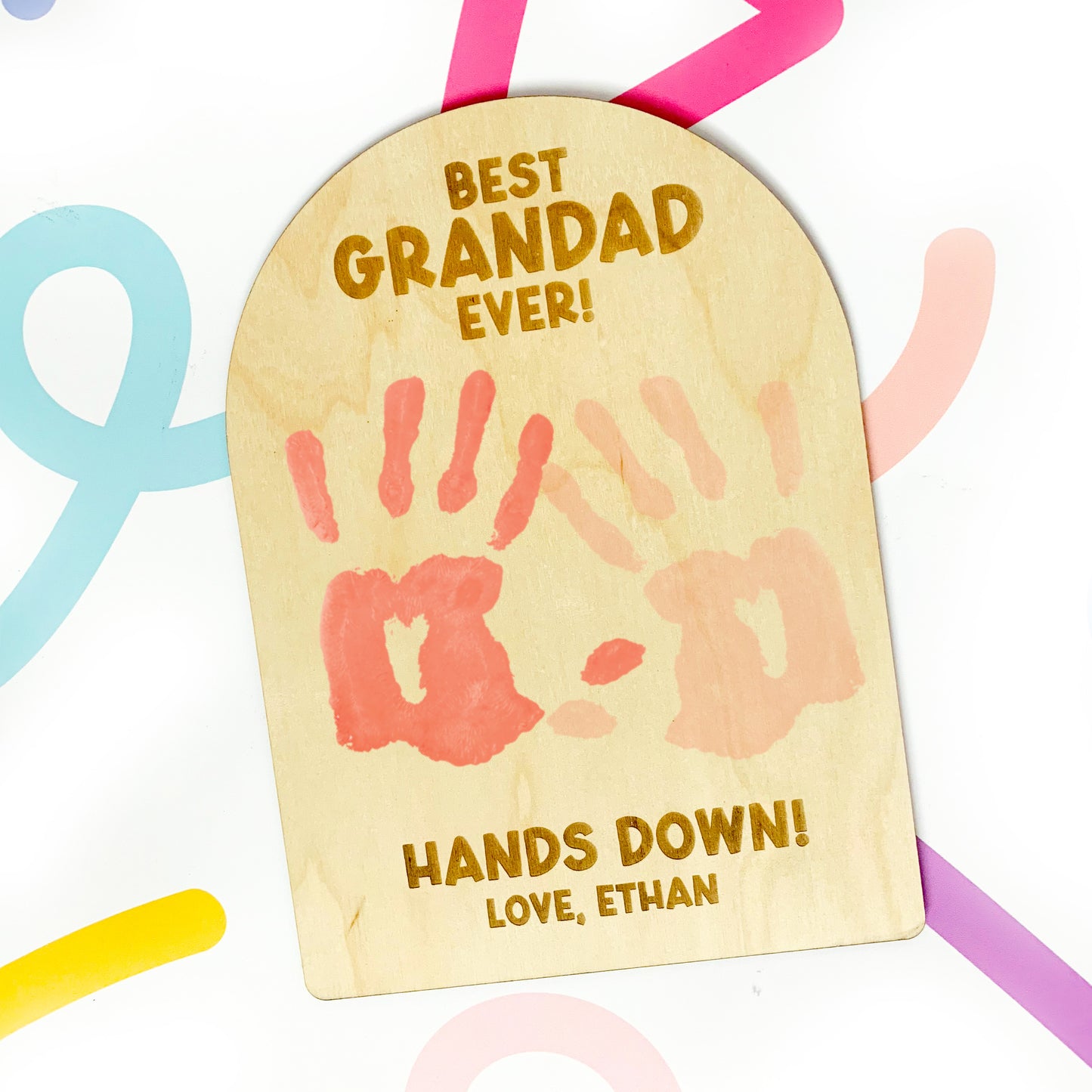 Personalised Father's Day Hands Down Plaque