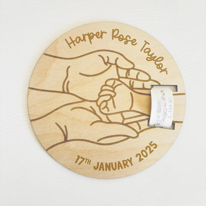Personalised Hospital Bracelet Keepsake Birth Plaque