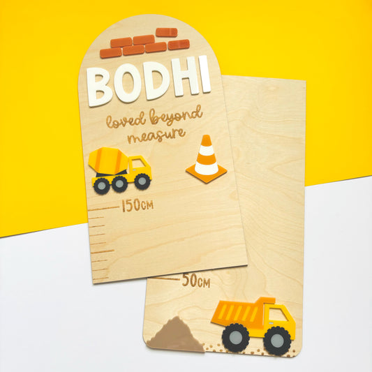 Under Construction Personalised Height Chart