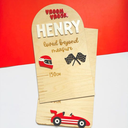 Little Racer Personalised Height Chart