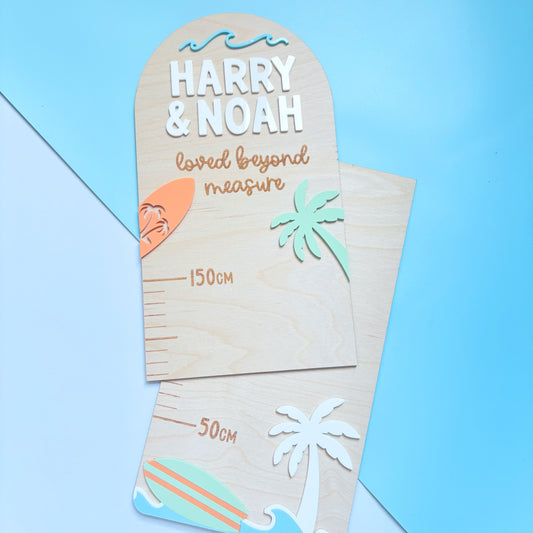 Surfs Up Personalised Height Chart