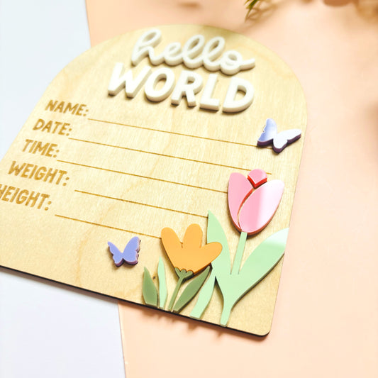 In Bloom Birth Announcement Plaque