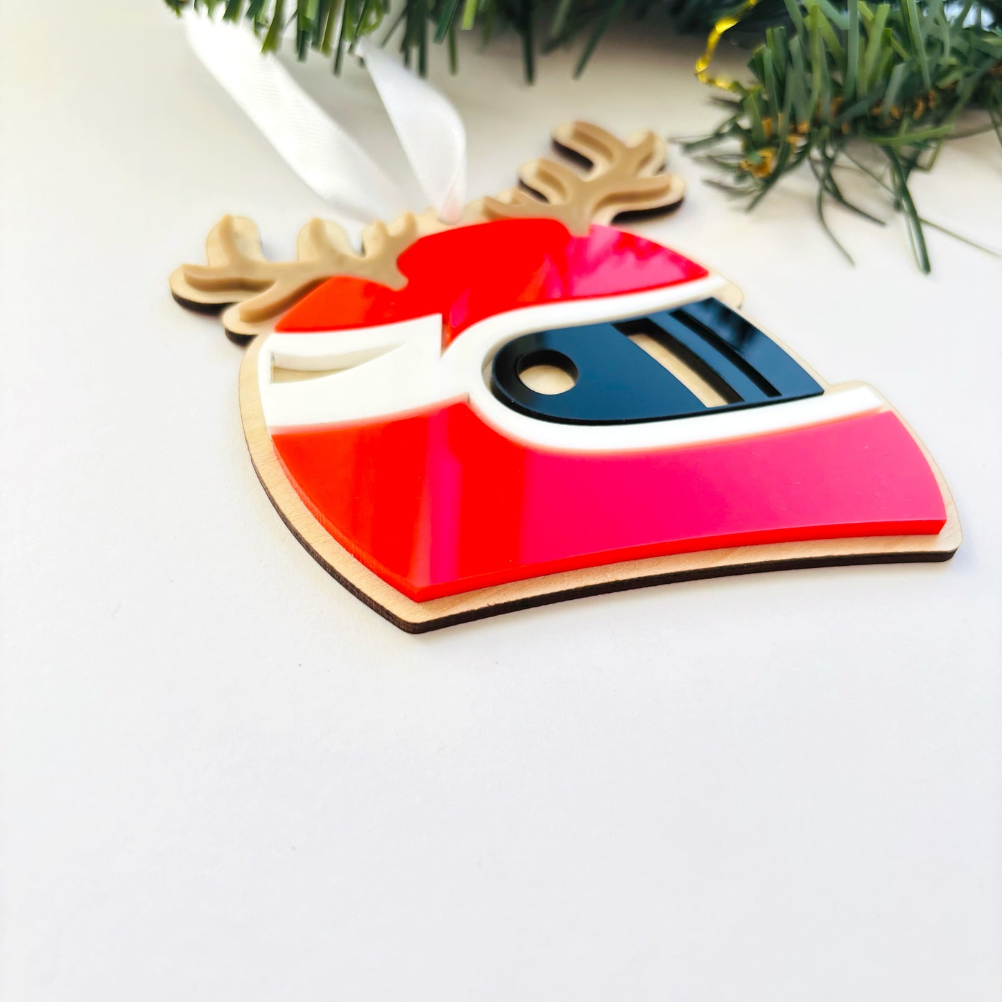 Personalised Acrylic Racing Helmet Christmas Ornament