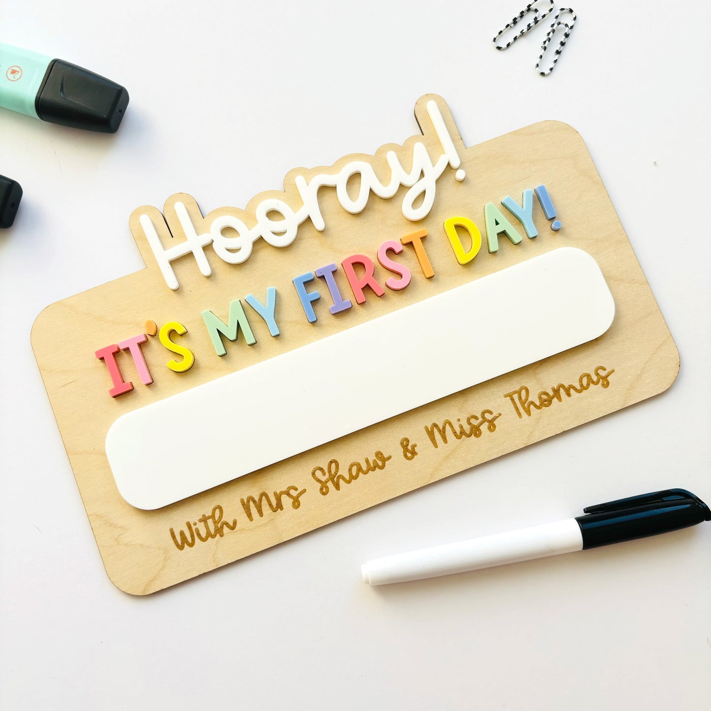 Personalised Hooray It's My First Day Photo Prop