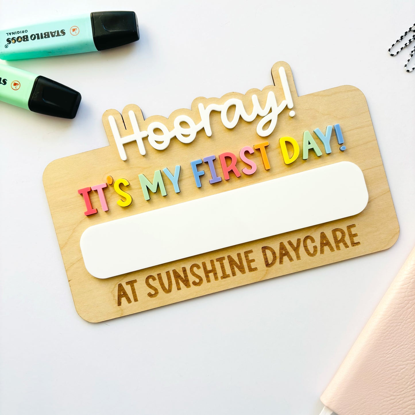 Personalised Hooray It's My First Day Photo Prop