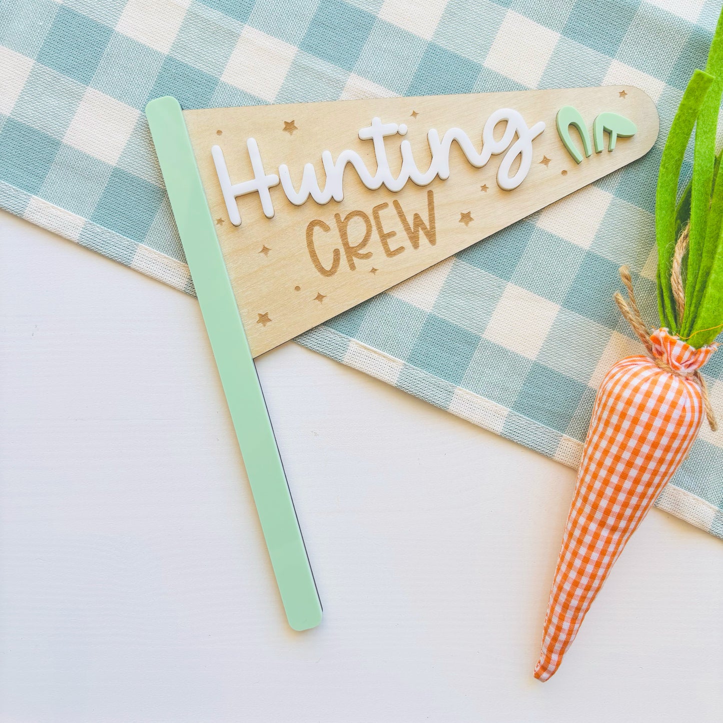 Wood and Acrylic Hunting Crew Flag