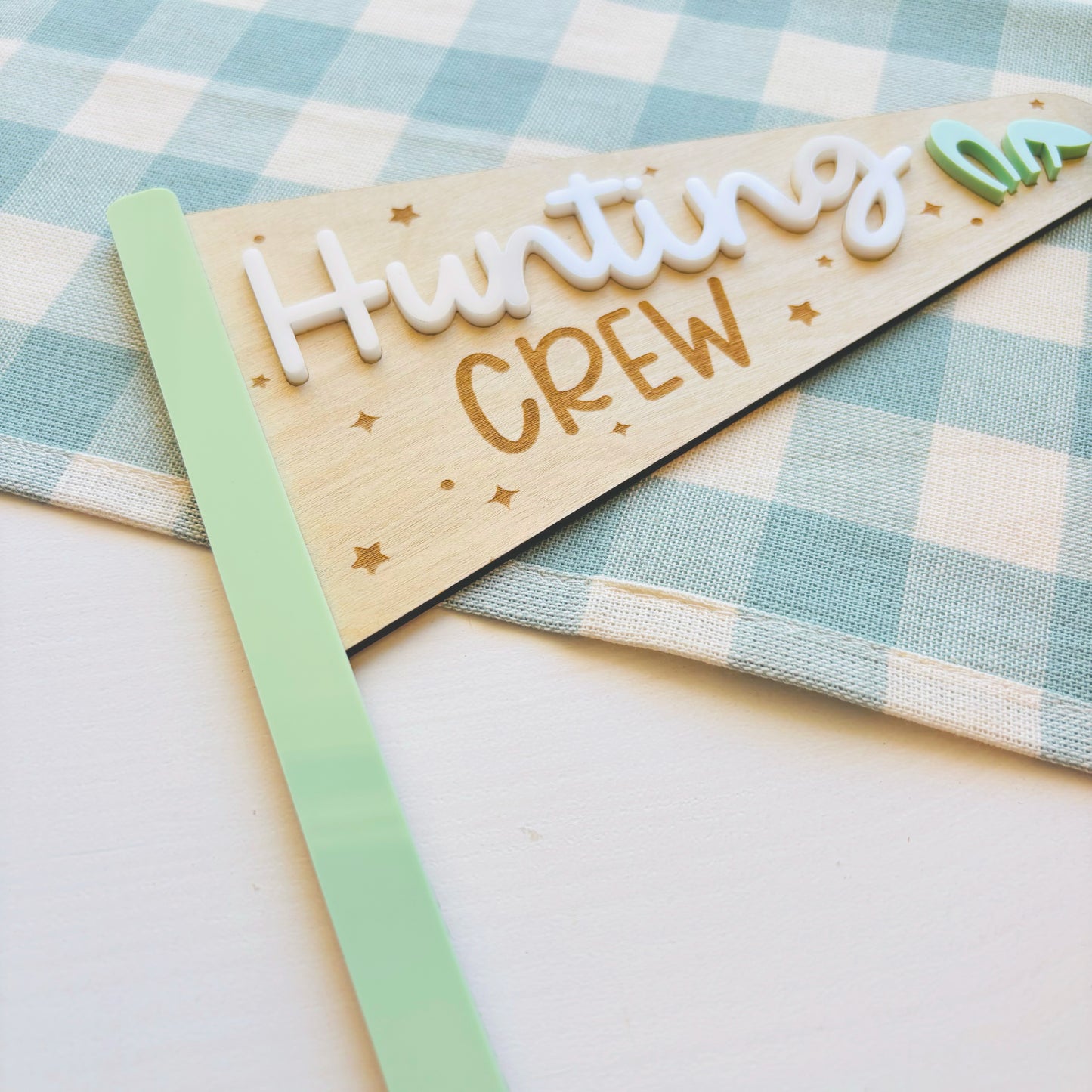 Wood and Acrylic Hunting Crew Flag