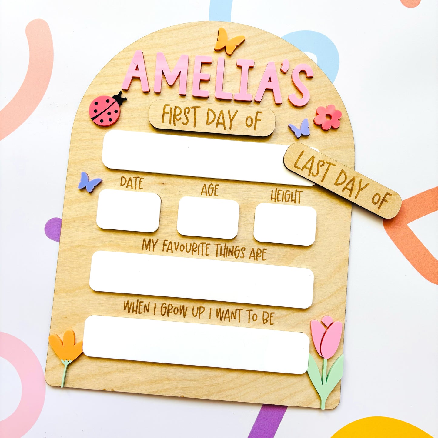 In Bloom Personalised Back to School Board