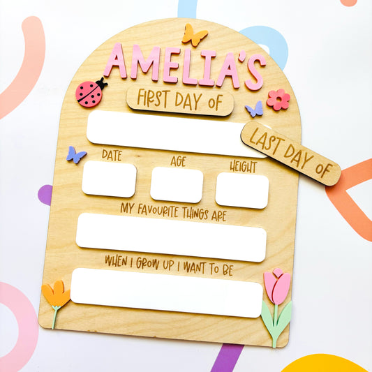 In Bloom Personalised Back to School Board