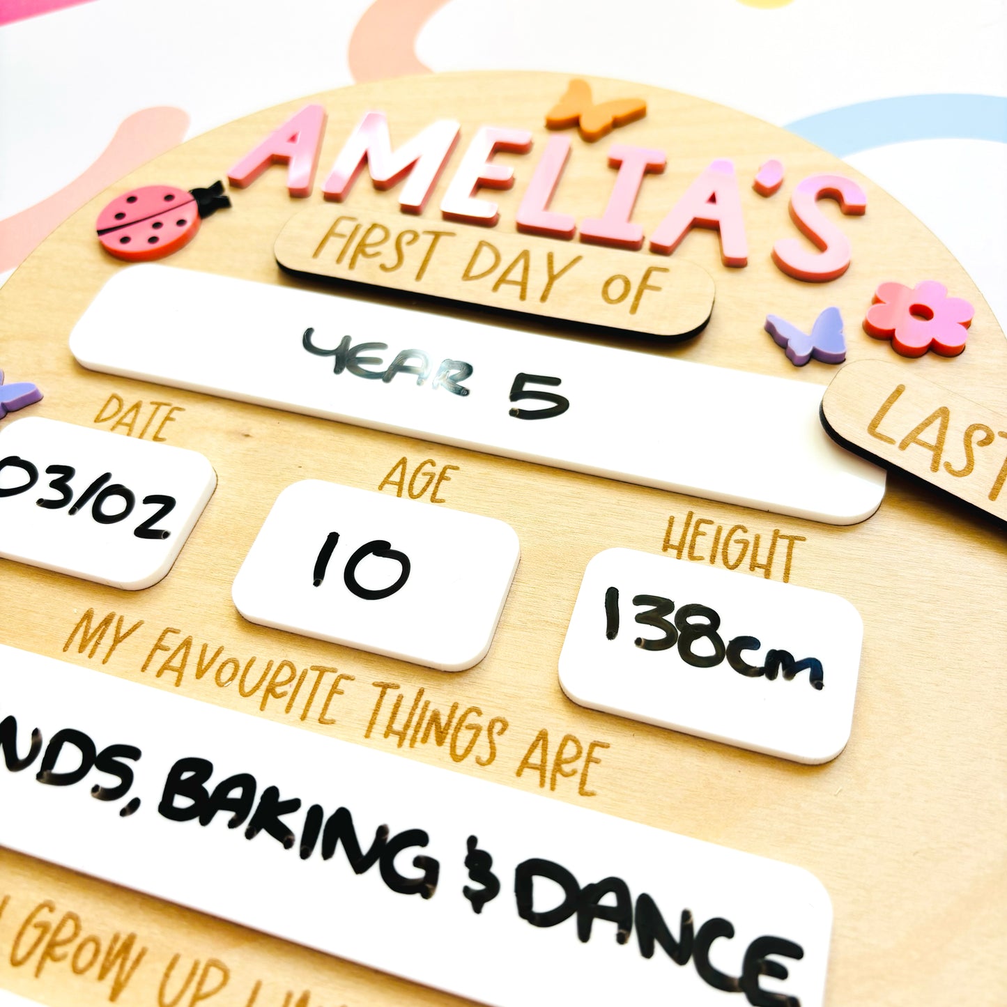 In Bloom Personalised Back to School Board