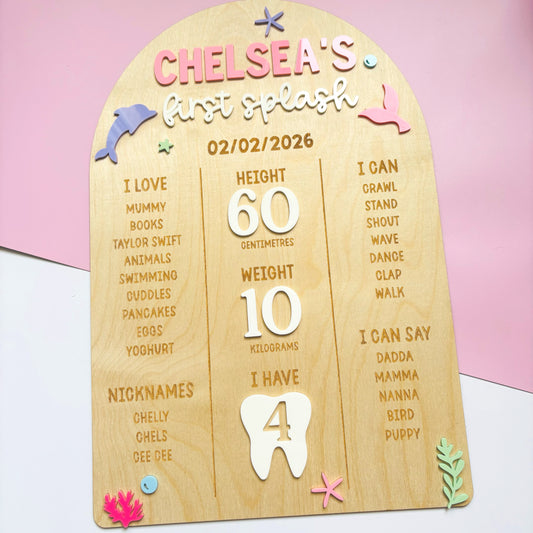 Under the Sea 1st Birthday Info Board