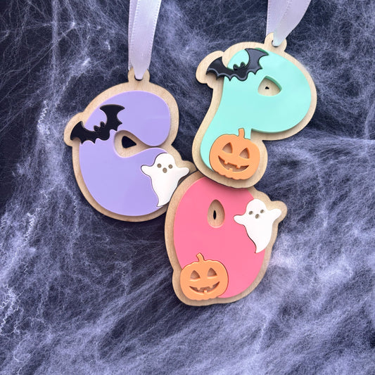 Personalised Letter Halloween Basket Tag
