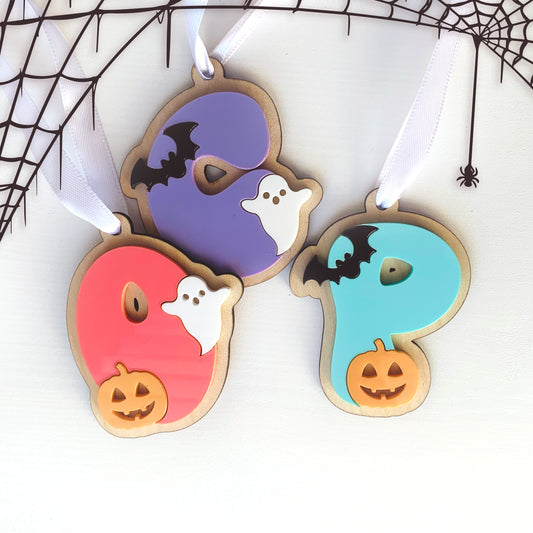 Personalised Letter Halloween Basket Tag