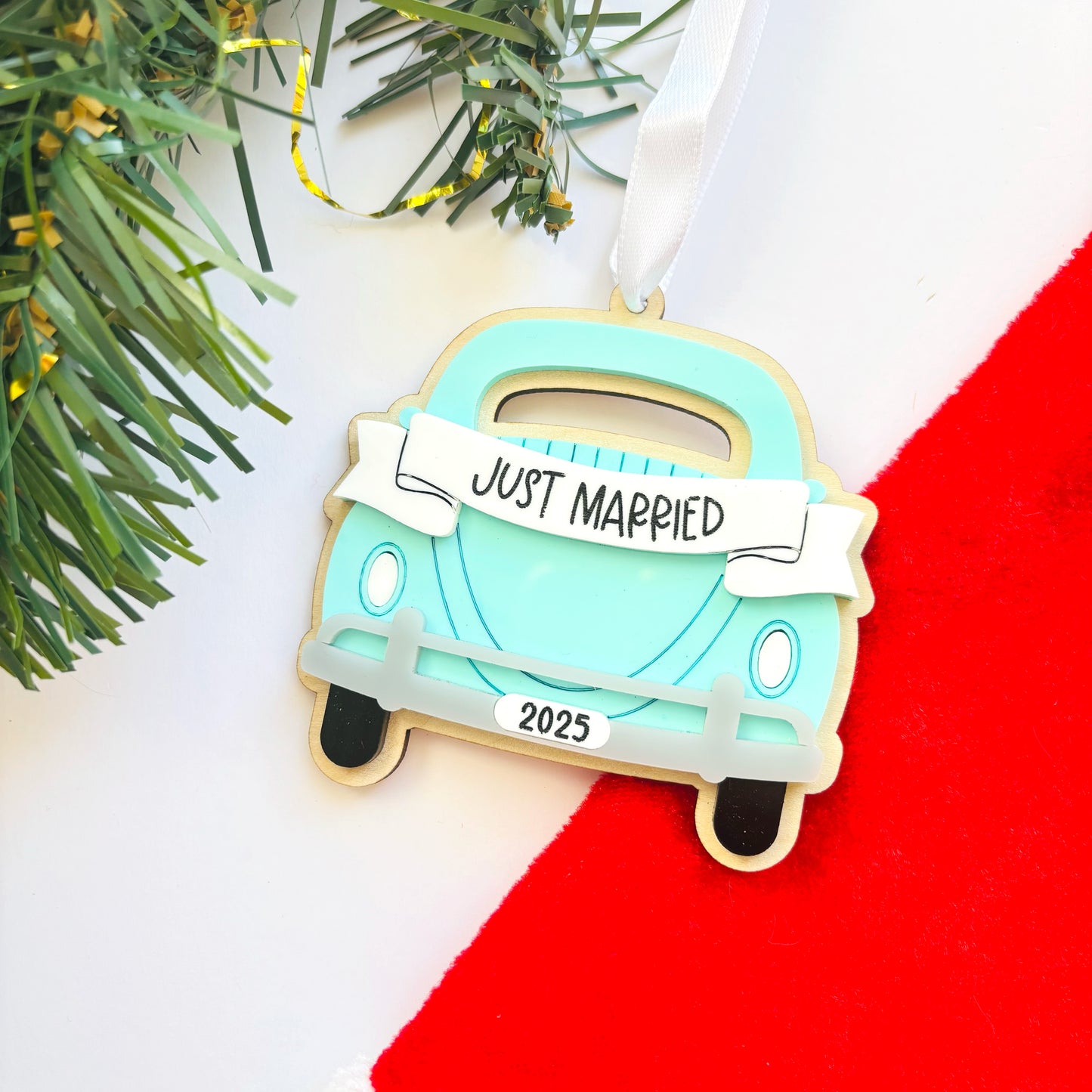 Just Married Christmas Ornament