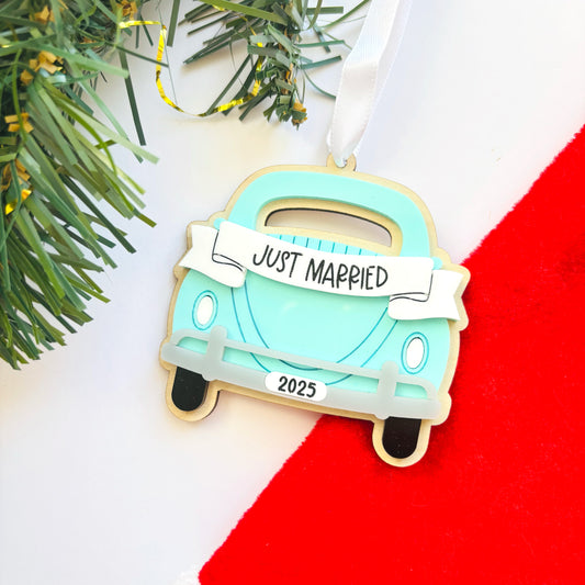 Just Married Christmas Ornament