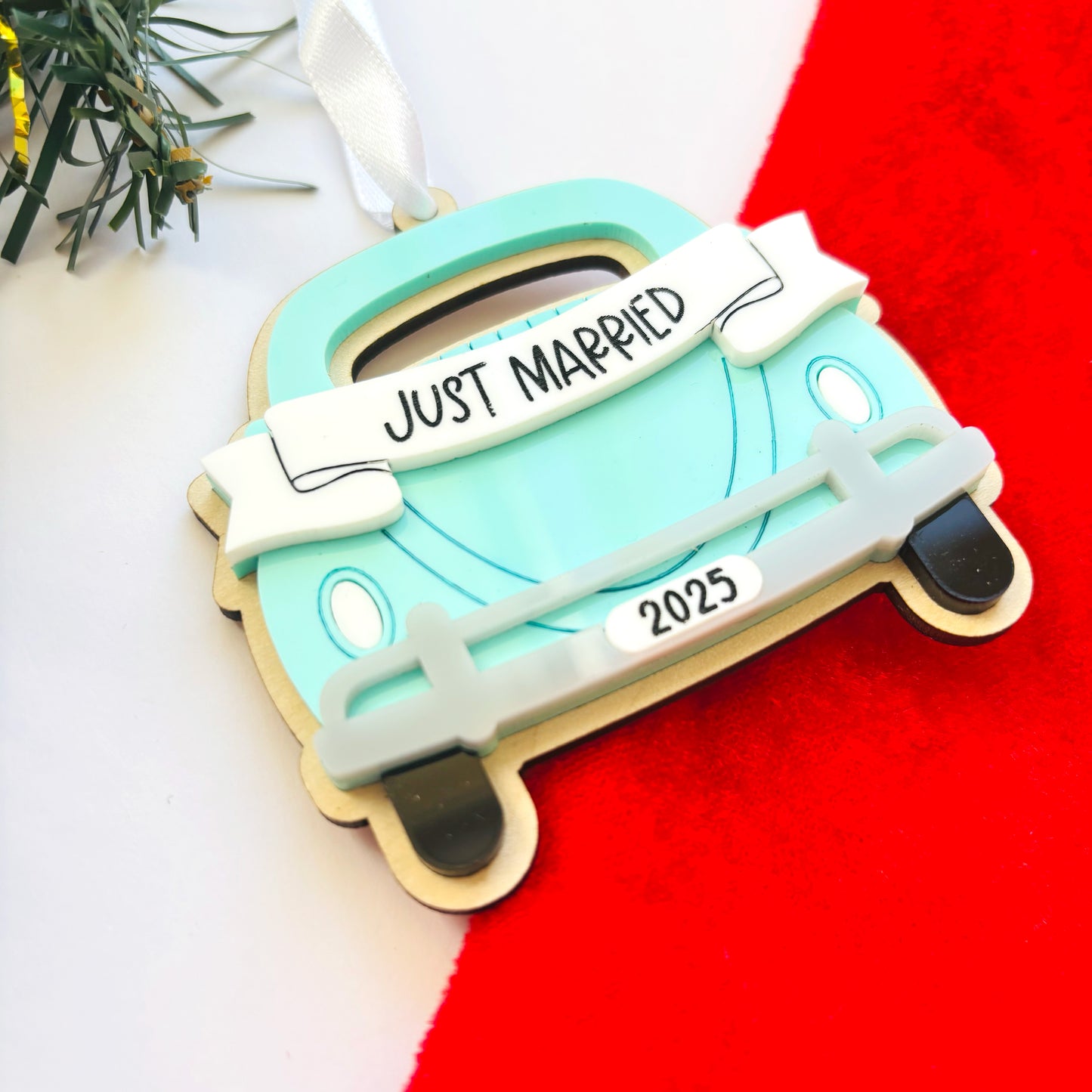 Just Married Christmas Ornament