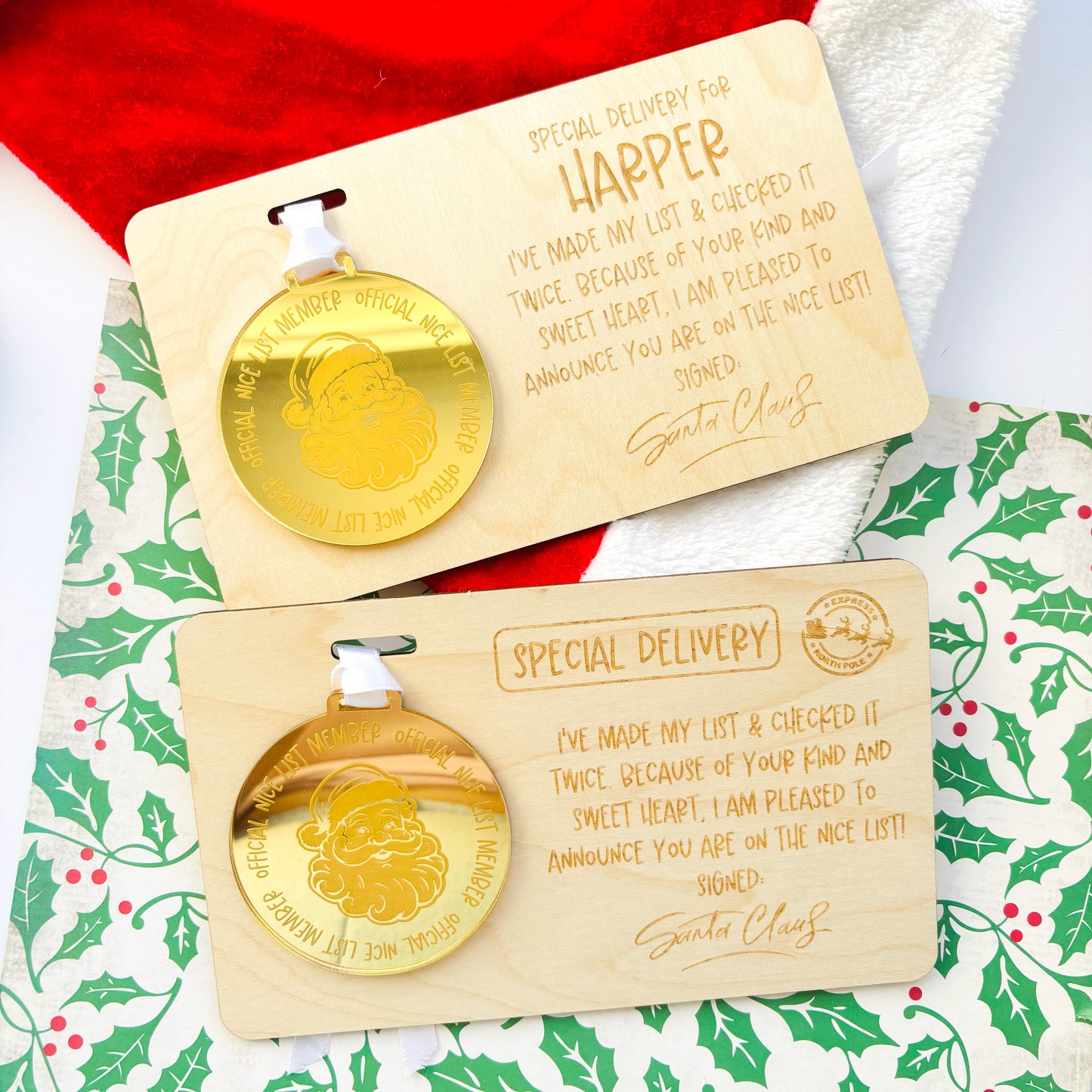 Personalised Nice List Award and Medal