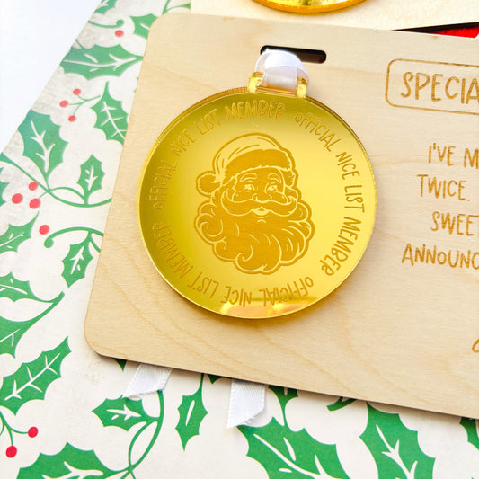 Personalised Nice List Award and Medal