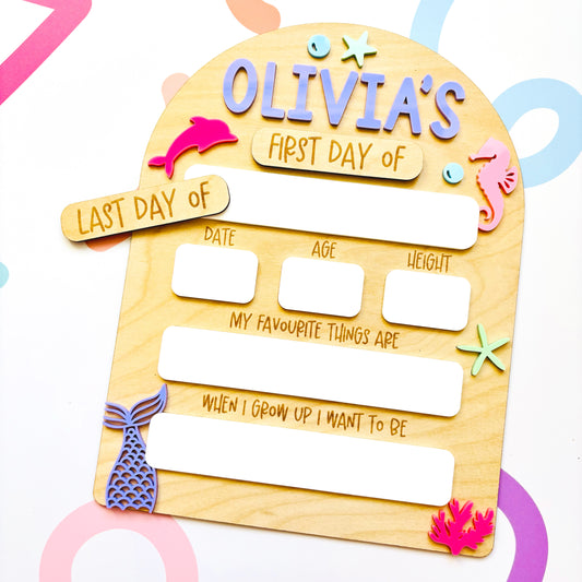 Under the Sea Personalised Back to School Board