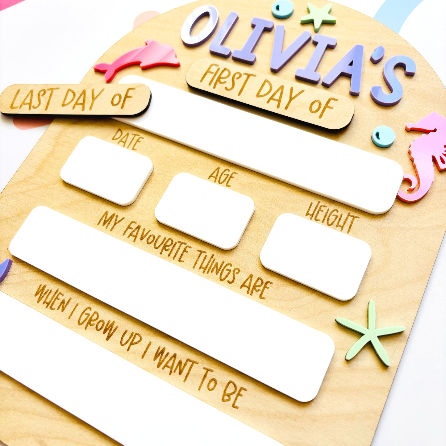 Under the Sea Personalised Back to School Board