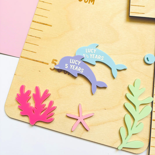 Personalised Under the Sea Height Chart Markers