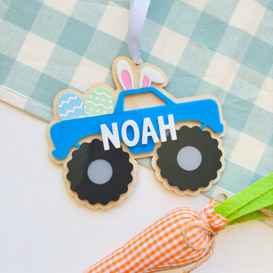 Personalised Monster Truck Easter Basket Tag