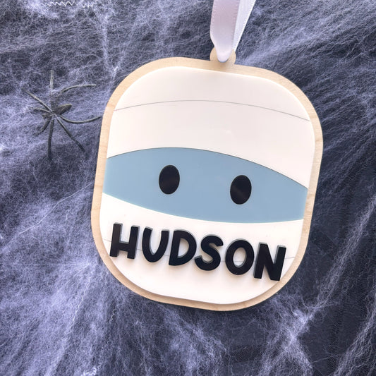 Personalised Mummy Halloween Basket Tag