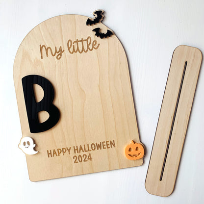 My Little Boo Halloween Footprint Plaque