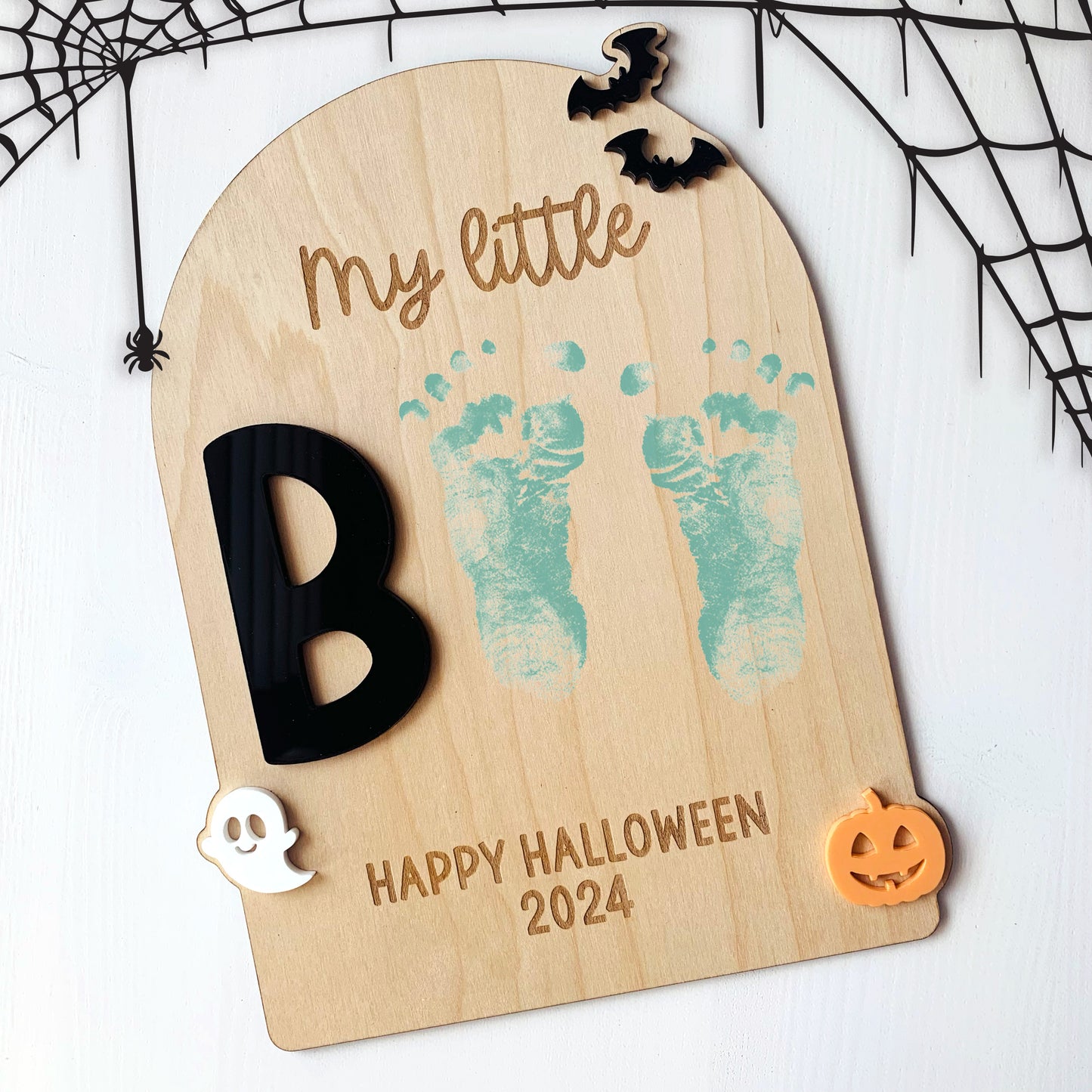 My Little Boo Halloween Footprint Plaque