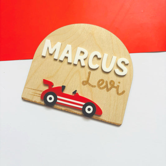 Little Racer Name Announcement Plaque
