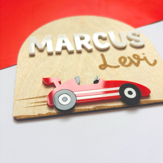 Little Racer Name Announcement Plaque