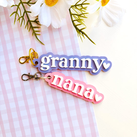 Personalised Mama Layered Acrylic Keyrings