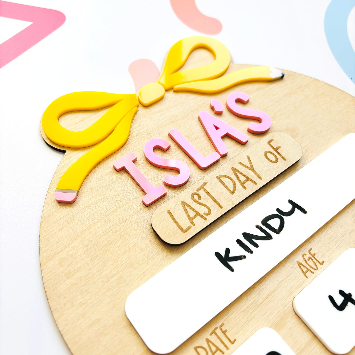 Pencil Bow Personalised Back to School Board