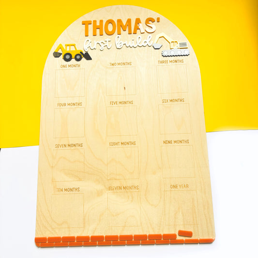Under Construction 1st Birthday Photo Board