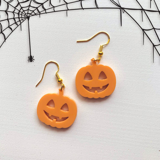 Jack O Lantern Halloween Acrylic Earrings