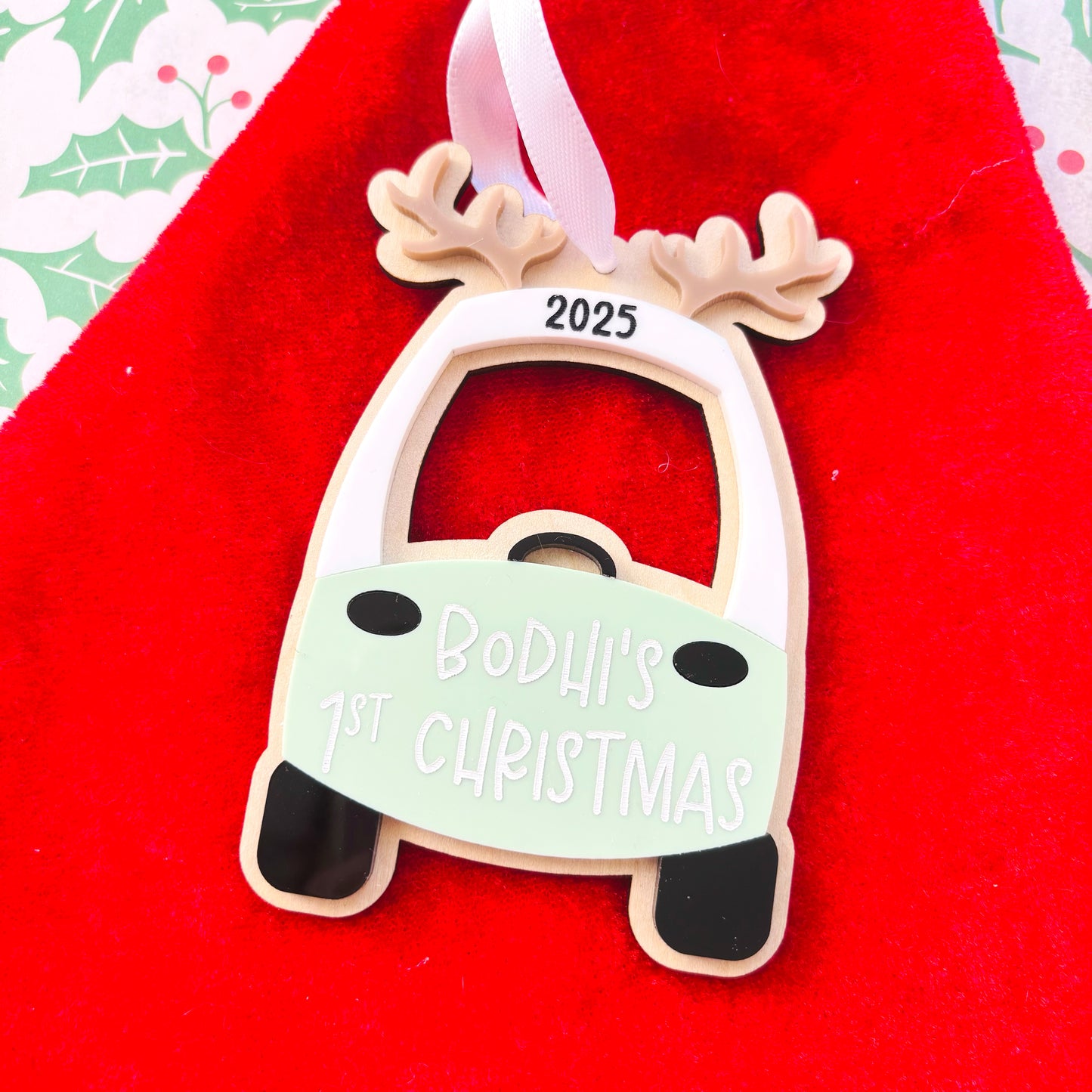 First Christmas Cozy Coupe Reindeer Christmas Ornament