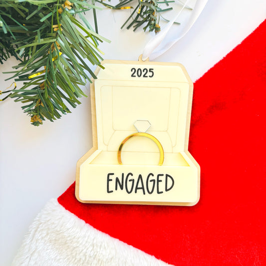 Engaged Ring Box Christmas Ornament