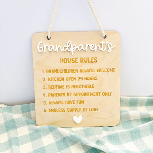 Grandparent's House Rules Sign