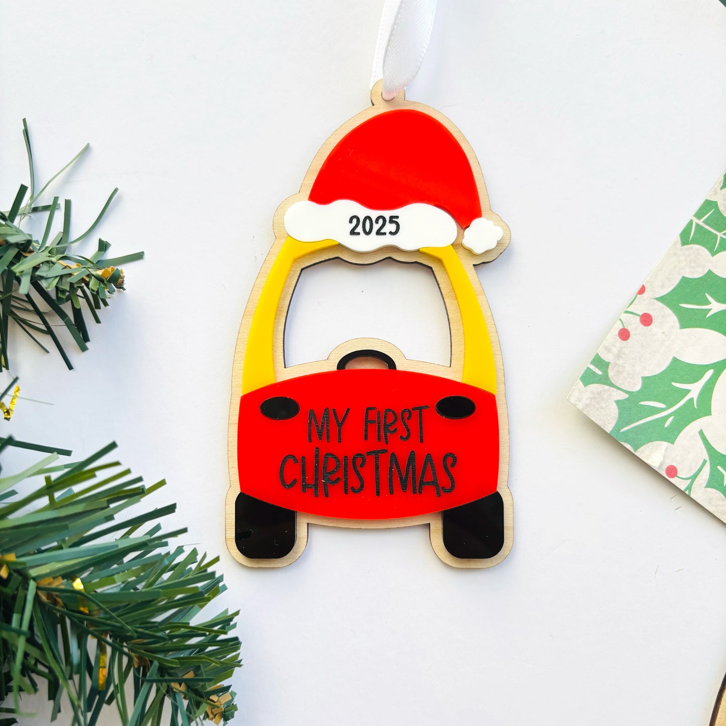 First Christmas Cozy Coupe Santa Hat Christmas Ornament