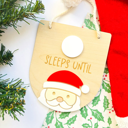 Sleeps Until Santa Countdown Sign