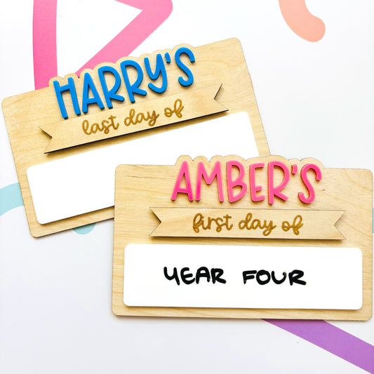 Small Personalised First and Last Day of School Board