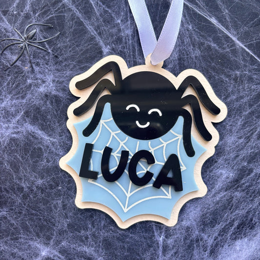 Personalised Spider Halloween Basket Tag