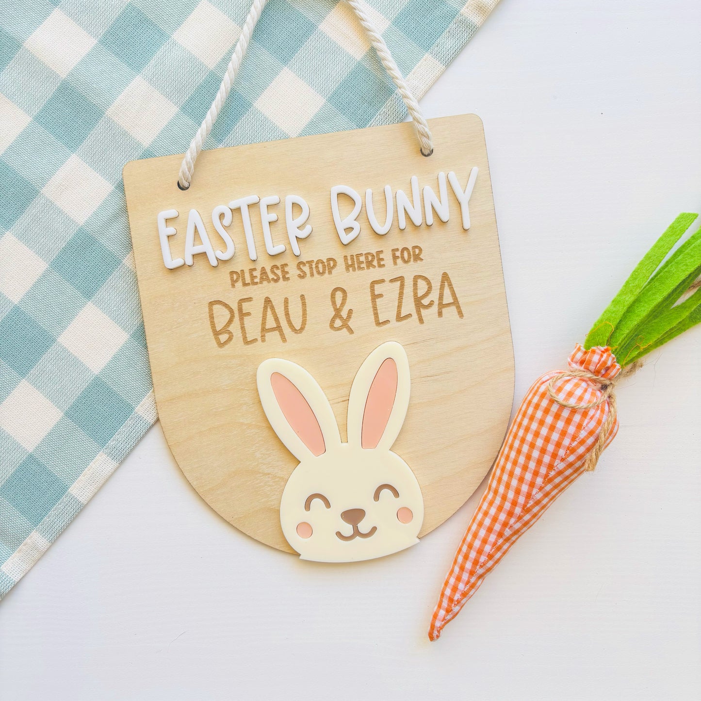 Personalised Easter Bunny Please Stop Here Sign