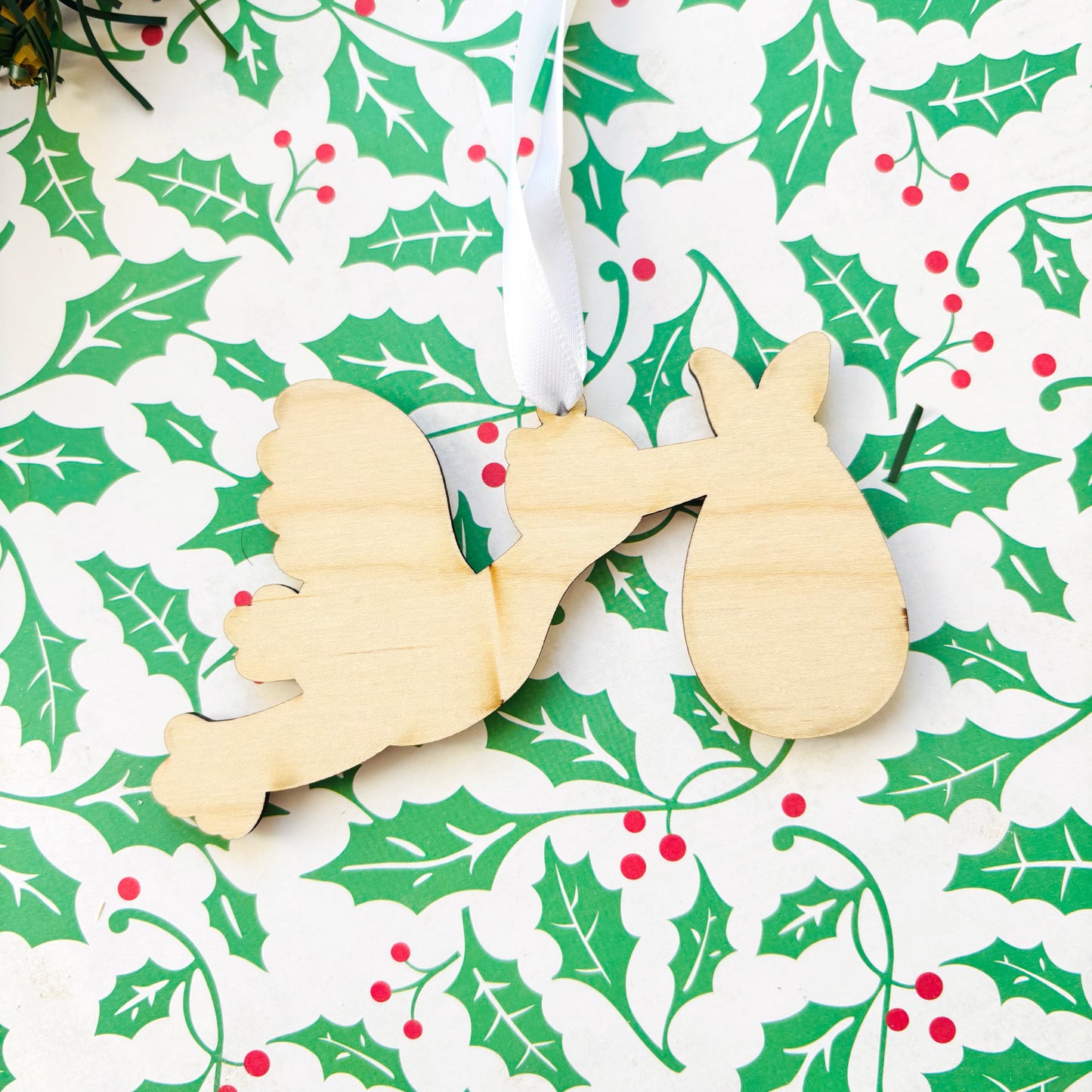 Stork Pregnancy Christmas Ornament
