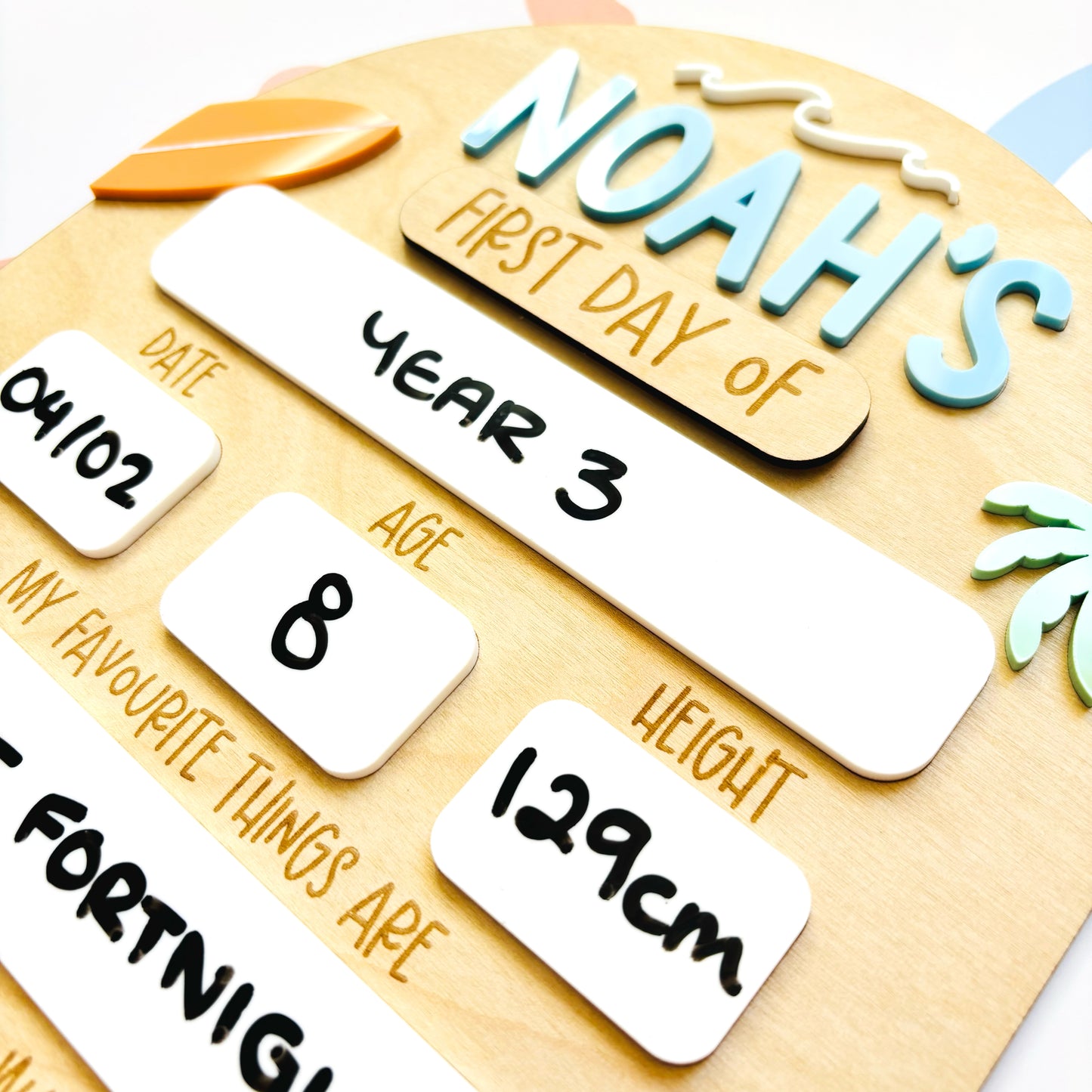 Surfs Up Personalised Back to School Board