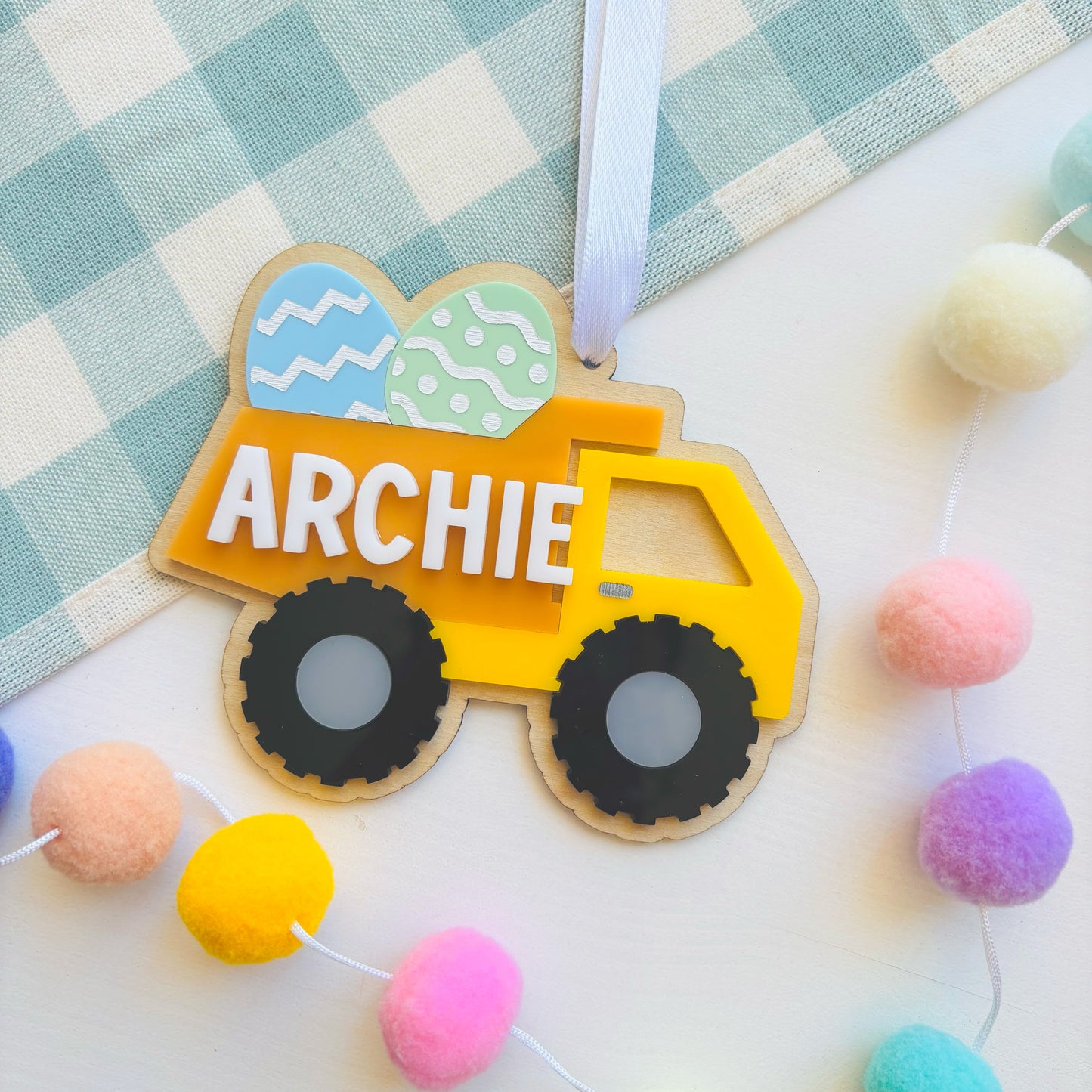 Construction Truck Easter Basket Tag