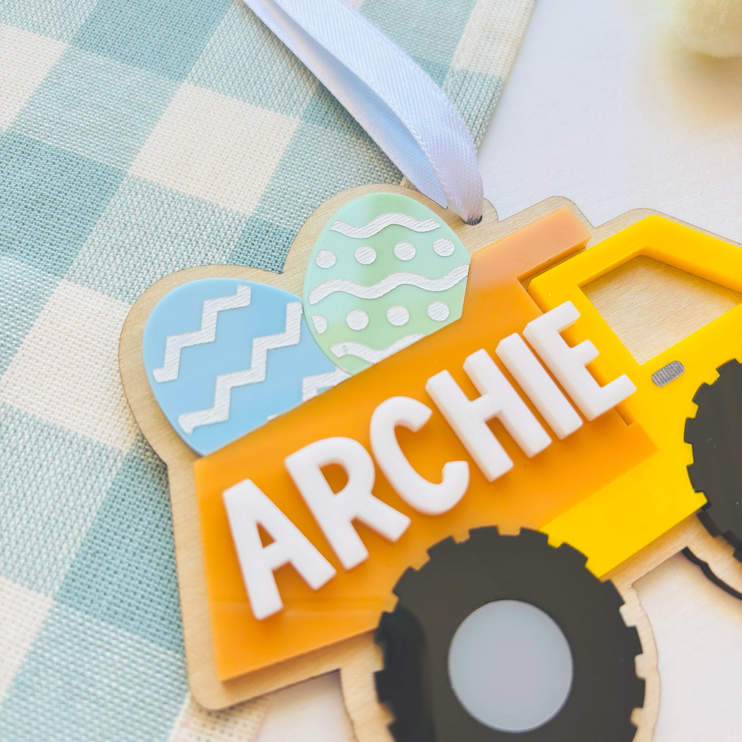 Construction Truck Easter Basket Tag