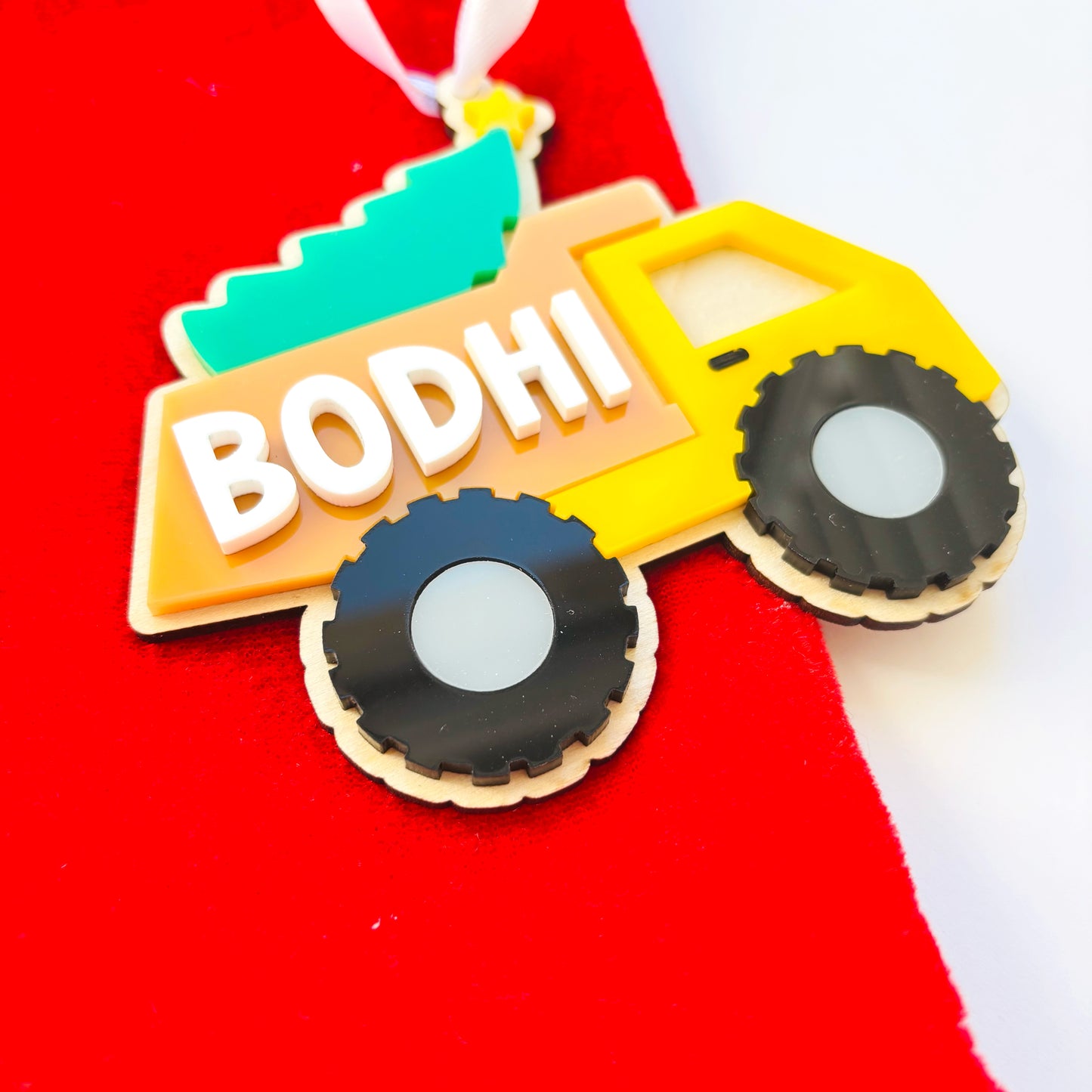 Personalised Construction Truck Christmas Ornament