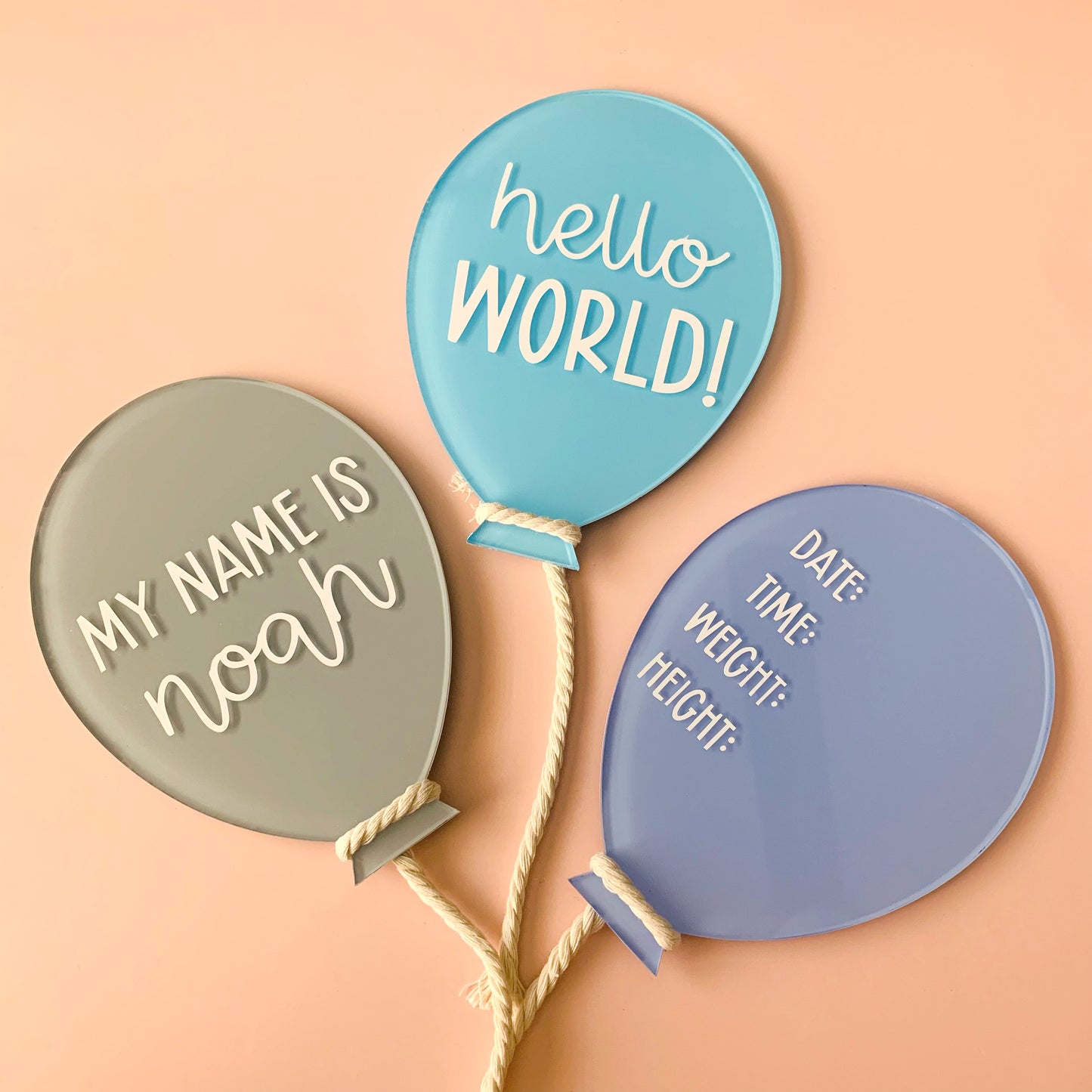 Personalised Balloon Birth Announcement Set