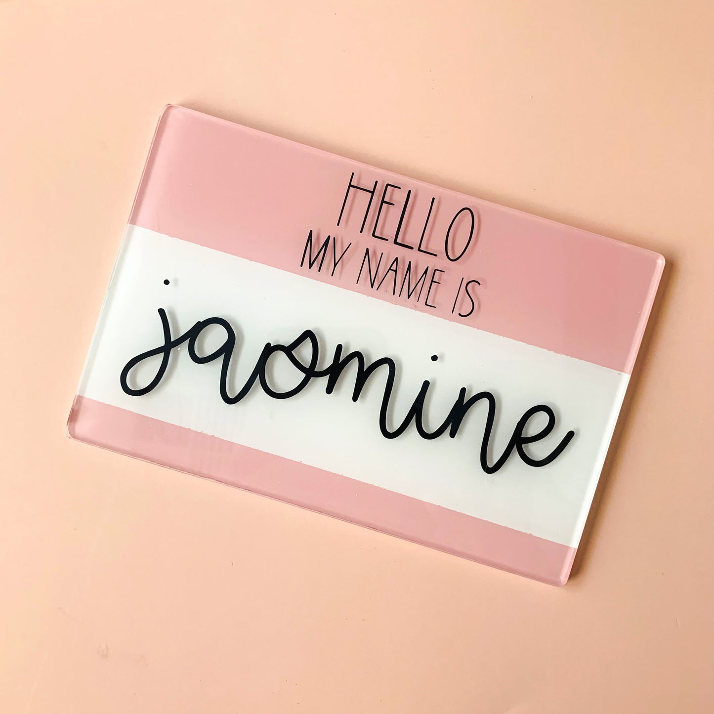 'Hello My Name Is' Personalised Newborn Plaque